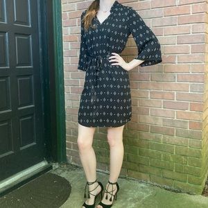 WHBM Geometric Bell-Sleeve Dress Size 00P